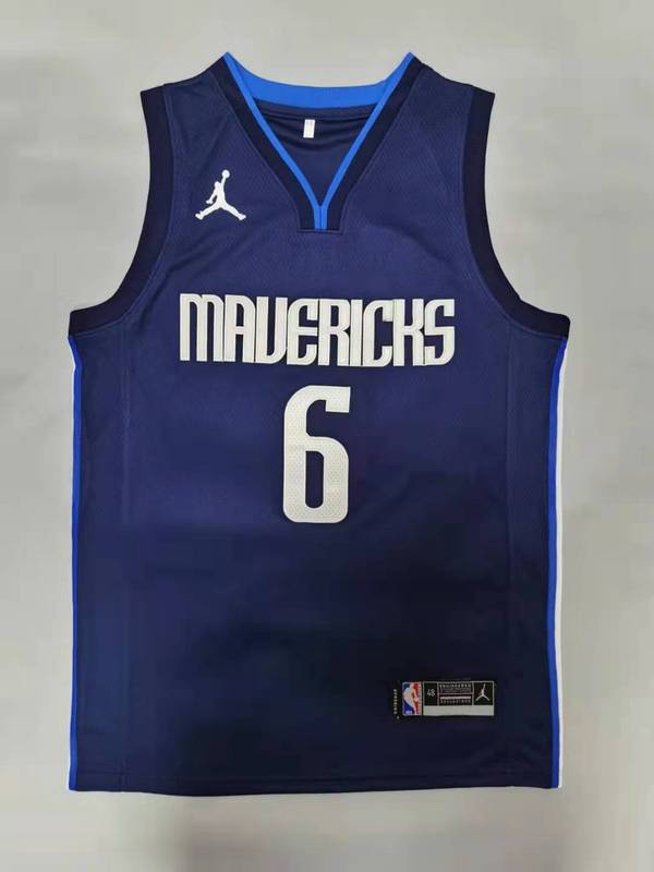 Men Dallas Mavericks #6 Porzingis Drak Blue Jordan style 2025 NBA Jersey